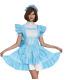 Adult Baby Sexy Girl Light Blue High Necked Pvc Sissy Dress With Pleated Hem