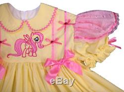 Adult Baby Sissy 2 pc SET Dress My Little Pony Fluttershy Pony Binkies n Bows