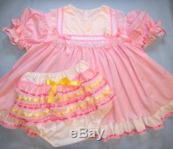 Adult Baby Sissy ABC Pink Gingham Dress Set
