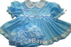 Adult Baby Sissy BLUE Pull Toy Ducky Dress Set Binkies n Bows