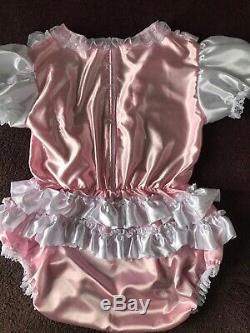 Adult Baby Sissy Baby Pink AND white Romper / Playsuit up to 52 Chest