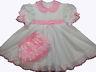 Adult Baby Sissy Basic Pink & White Dress Set Binkies N Bows