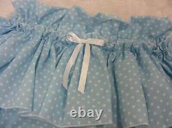 Adult Baby Sissy Blue Spotted Diaper Cover Panties With Optional Linings