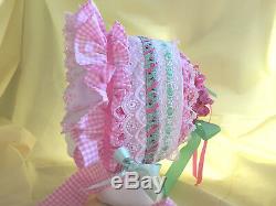 Adult Baby Sissy Dress Up LADY BUG PICNIC Bonnet FREE SHIPPING Binkies n Bows