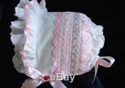Adult Baby Sissy Dress Up PRECIOUS in PINK Bonnet FREE SHIPPING Binkies n Bows