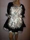 Adult Baby Sissy French Maid Satin Dress 52 Pretty Frill Hem Apron + Mop Cap