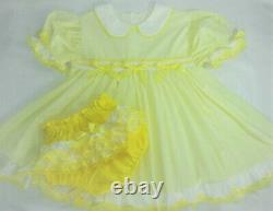 Adult Baby Sissy Littles ABDL Lemon Pie Dress Set Custom Made Binkies n Bow