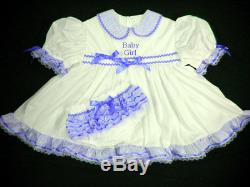 Adult Baby Sissy Littles Dress UP BLUE GINGHAM BABY Binkies n Bows