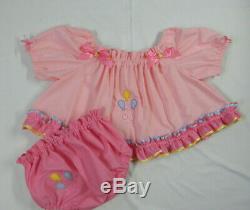 Adult Baby Sissy Littles MLP Pinkie Pie CROP TOP Diaper Cover Dress Up 2 pc Set