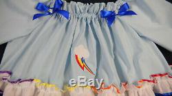Adult Baby Sissy Littles MLP Rainbow Dash CROP TOP Diaper Cover Dress Up 2pc Set