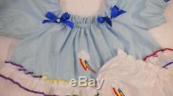 Adult Baby Sissy Littles MLP Rainbow Dash CROP TOP Diaper Cover Dress Up 2pc Set