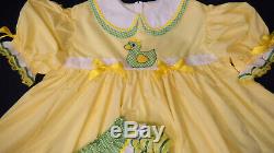 Adult Baby Sissy Littles Yellow n Green Gingham DOUBLE CUTIE COLLAR Dress Set