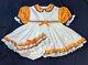 Adult Baby Sissy Littles Abdl Orange Flower Dress Set And Diaper Cover