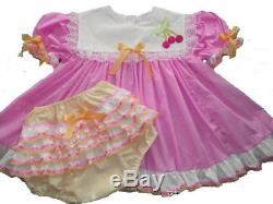 Adult Baby Sissy PINK Cherry Pie Dress Set Binkies n Bows