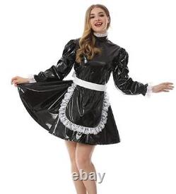 Adult Baby Sissy PVC Lockable Lantern sleeve Dress cosplay costume Tailor-made