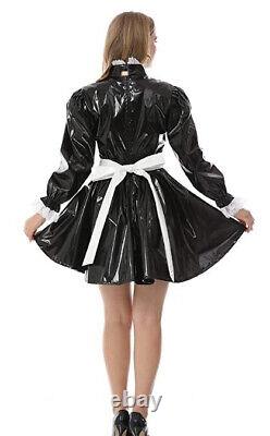 Adult Baby Sissy PVC Lockable Lantern sleeve Dress cosplay costume Tailor-made