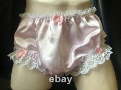 Adult Baby Sissy Panties and Bra Baby pink Satin, hips/chest 36