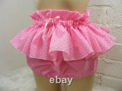 Adult Baby Sissy Pink Spotted Diaper Cover Panties With Optional Linings