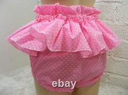 Adult Baby Sissy Pink Spotted Diaper Cover Panties With Optional Linings