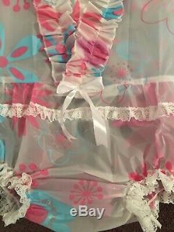 Adult Baby Sissy Pink and Blue Waterproof Romper / Playsuit up to 40 Chest