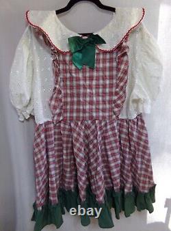 Adult Baby Sissy Red and Green Plaid Dress