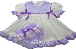 Adult Baby Sissy Simply Purple Square Collar Dress Set Binkies n Bows