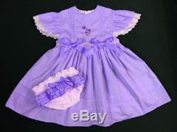 Adult Baby Sissy Vintaqe Style Pin Tuck PURPLE Dress Set