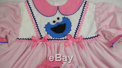 Adult Baby Sissy abdl Littles WYSIWYG Pink COOKIE MONSTER Dress Set Ready 2 SHIP