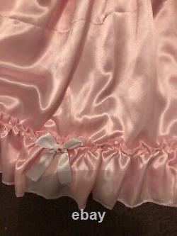 Adult Baby Sissy dress Pink satin hello kitty dress up to 52chest