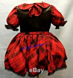 Adult Little Girl Baby Sissy Dress Custom made for you School Girl Plaid