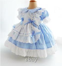 Adult Maid Baby Sissy Girl Blue Mini Dress Cosplay Costume CD/TV Tailor-made