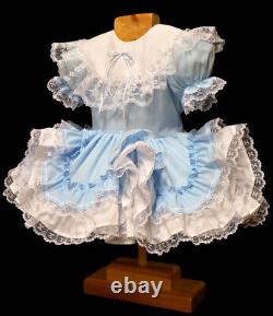 Adult Maid Baby Sissy Girl Blue mini dress Cosplay Costume Tailor-made