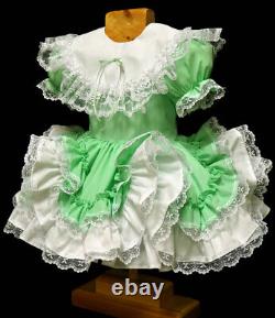 Adult Maid Baby Sissy Girl Green mini dress Cosplay Costume Tailor-made