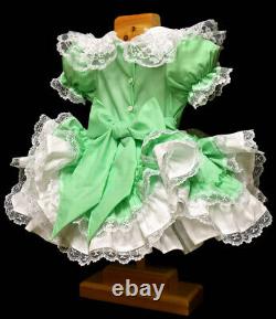 Adult Maid Baby Sissy Girl Green mini dress Cosplay Costume Tailor-made