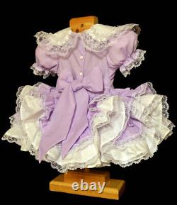 Adult Maid Baby Sissy Girl Purple Mini Dress Cosplay Costume Tailor-made