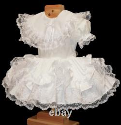 Adult Maid Baby Sissy Girl White Mini Dress Cosplay Costume Tailor-made