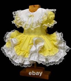 Adult Maid Baby Sissy Girl yellow mini dress Cosplay Costume CD/TV Tailor-made