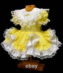 Adult Maid Baby Sissy Girl yellow mini dress Cosplay Costume Tailor-made