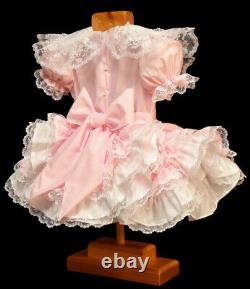 Adult Maid Sissy Girl Baby Pink mini dress Cosplay Costume CD/TV Tailor-made