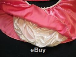 Adult Sissy Baby 2 pc Satin Panty Flirt Skirt with matching top panties for men