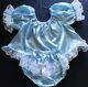 Adult Sissy Baby 2pc Baby Blue Satin Shorty Dress Top And Lacey Rhumba Panties