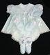 Adult Sissy Baby Eyelet Baby Blue Dress Set (bonnet, Mitten And Booties)