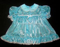 Adult Sissy Baby Super-shin Mirror Baby Dress Aqua