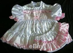 Adult Sissy Victorian Baby Satin Dress Set 01