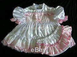Adult Sissy Victorian Baby Satin Dress Set