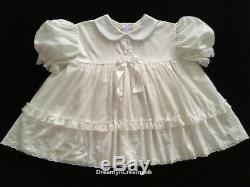 Adult Sissy Victorian Embo Baby Lace Cream Dress (bonnet & Panties)