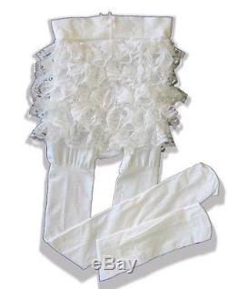Adult White Lacy Ruffle Butt Tights for Sissy Crossdresser Baby Dress up LEANNE