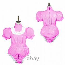 Adult baby Romper Girl Maid Sissy Pink Pvc Jumpsuit Cosplay Costumes Tailor-made