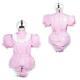 Adult Baby Romper Vinyl Maid Sissy Pink Pvc Lockable Cosplay Costumes Tailored S