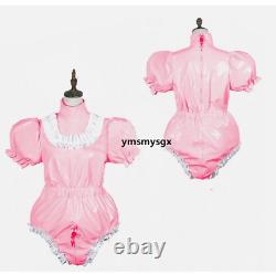 Adult baby Romper vinyl Maid Sissy Pvc Lockable Cosplay Costumes Tailor-made